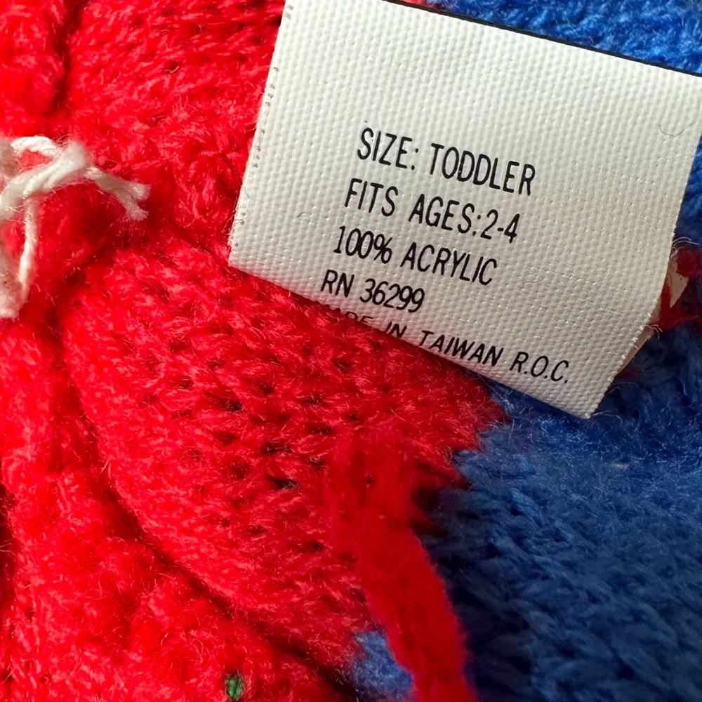 Vintage Toddler Disney Lion King Simba Red Blue Green Pom Pom Winter Knit Hat